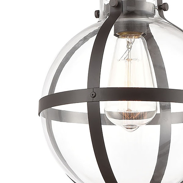 Cusp 1-Light Mini Pendant In Oil Rubbed Bronze With Clear Glass
